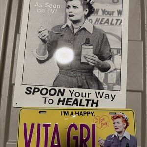 I Love Lucy Spoon Your Way to Health Sign and license plate too!